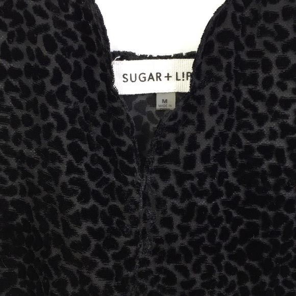 Sugar + Lips Sheer Leopard Velvet Slip Dress M - Picture 8 of 9